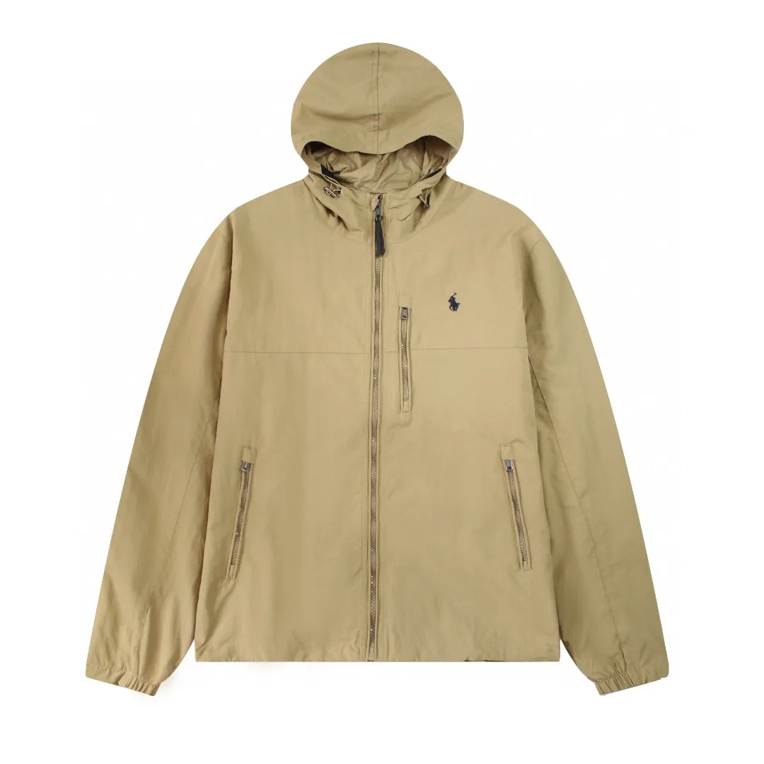 🅿️350 Ralph Lauren Fall New Classic Small Logo Embroidered Hooded Zipper Windproof and Waterproof Jacket 1️⃣ Customized coated fabric, windproof and waterproof, exquisite small logo embroidery on the chest to highlight your personality, and the workmanship details are perfectly controlled! 2️⃣It is very youthful and energetic, and can be easily worn by both men and women. It is very in line with the fashion aesthetic concepts of today's young people! 3️⃣ Full set of customized accessories, complete with three labels, same style for men and women, a must-have for couples. Color: Navy Khaki Size: S, M, L, XL